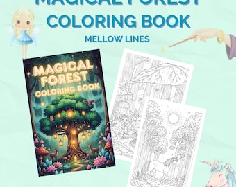 Fantasy Forest Coloring Book: Enchanted Scenes, Mystical Creatures (PDF)