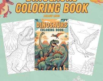 Dinosaur Coloring Book: 20 Jurassic Art Pages (Printable PDF)