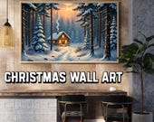 Christmas Wall Art Set – Winter Scenery, Holiday Lights (Digital Download)