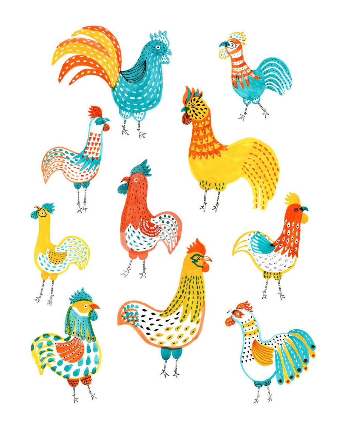 Rooster Kitchen Decor Rooster Painting Kitchen Wall Art | Etsy