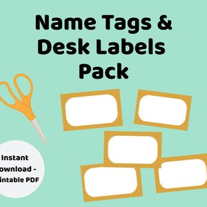 Printable Name Tags & Desk Labels Pack | Back to School Teacher Resource | Student Name Plates | PDF Classroom Decor
