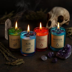 Witch Candle Bundle | Iridescent Crystal Candles + Free Gift