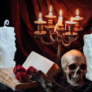 Gothic Ornate Pillar Candle – Unscented Baroque Décor Candle