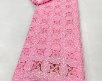 Encaje africano: Material de costura para vestidos de novia (5 yardas)