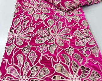 Tela de encaje africano, encaje francés nigeriano de lujo, tela nupcial con cuentas, material para vestidos de novia, 5 yardas de encaje Aso Ebi
