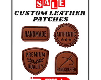 Custom Laser Engraved Leather Patches, Iron On or Sew On Badges