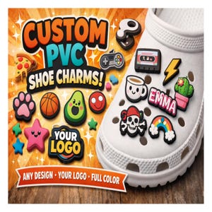 Custom PVC Shoe Charms, Personalized Jibbitz for Crocs, Your Logo Accessories