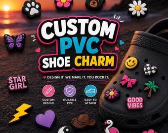 Adornos personalizados de PVC para zapatos Crocs, accesorios estilo playero, regalo para fiestas de cumpleaños