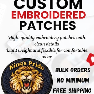Custom Embroidered Patches For Hats| Personalized hat Logo | Iron On / Sew-On
