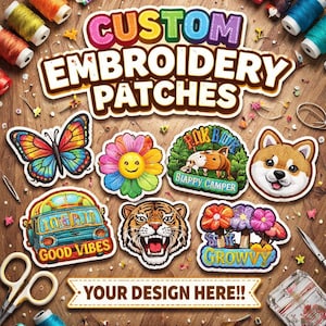 Custom Embroidery Patch | Logo Patch | | Personalized Name Badges | Customize Patches for Hats, Jackets, Bags