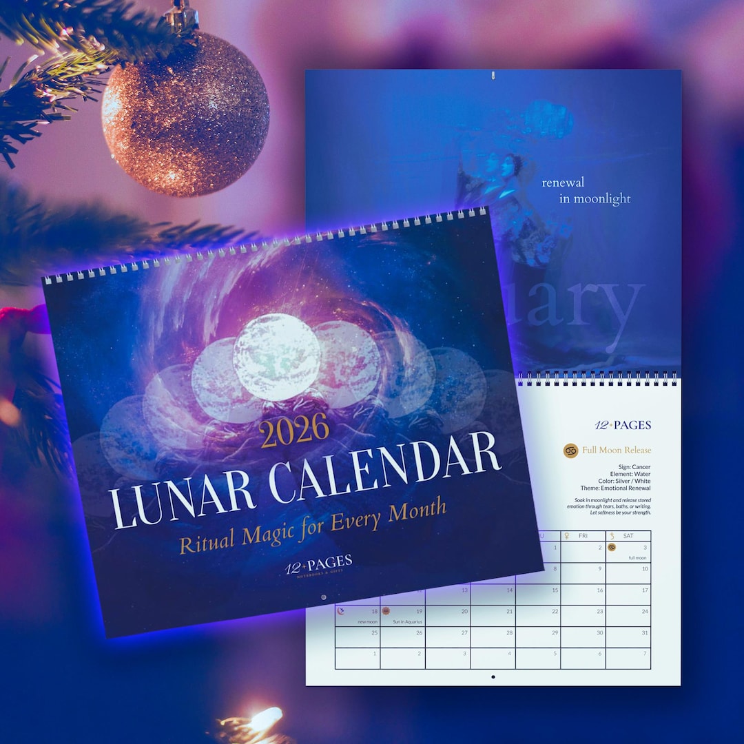 Witchy Wall Lunar Calendar 2026: Monthly Moon Rituals for Manifestation ...