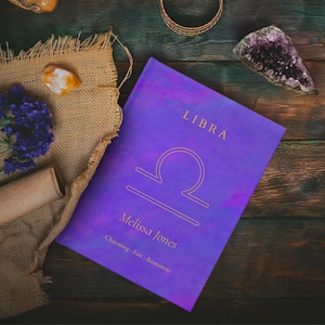 Journal du zodiaque astrologie Balance personnalisé cadeau Balance pour elle lui Journal horoscope à couverture rigide, cadeau d&#39;anniversaire pour signe aérien Balance