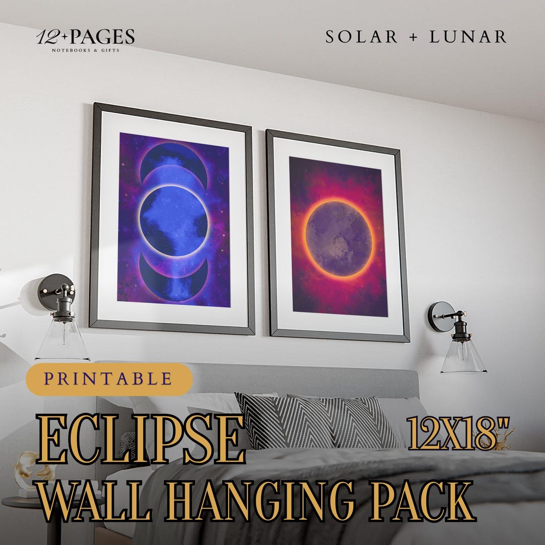 DIGITAL Solar + Lunar Eclipse Poster | Printable Eclipse Wall Hanging ...