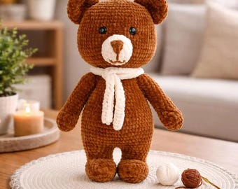 Teddy Bear Amigurumi Crochet Pattern, Plush Bear Doll PDF, Cute Crochet Toy Tutorial