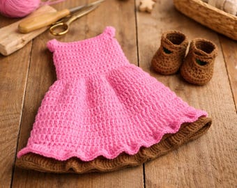 Crochet Doll Dress and Shoes Pattern | Amigurumi PDF Outfit (Instant Download)