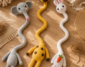 Crochet Animal Lovey Pattern Bundle: Elephant, Giraffe, Bunny (PDF Download)