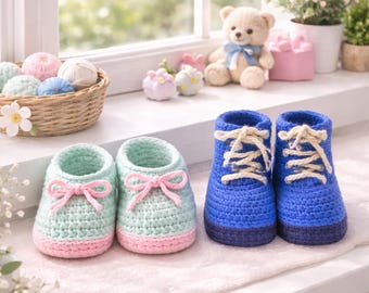 Patrón de ganchillo PDF para zapatos de amigurumi 2 en 1, zapatos con lazo y cordones, calzado para muñecas amigurumi.