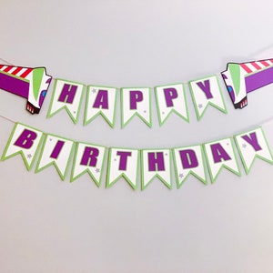 Buzz Happy Birthday Banner  | To Infinity and Beyond | Birthday Party Decoration Banner