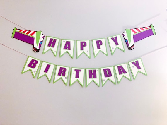 Happy Birthday Buzz Lightyear Banner Etsy