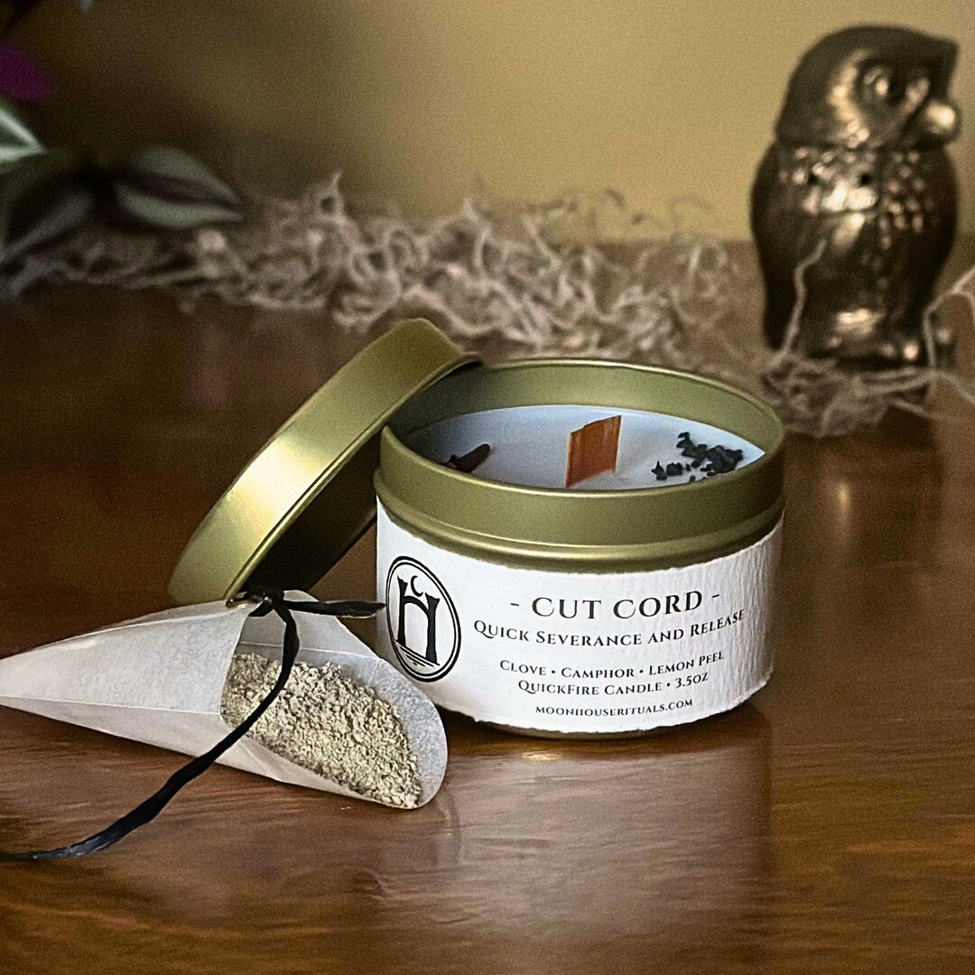 Cut Cord Ritual Candle + Whisper Powder | Banishing & Cord Cutting ...