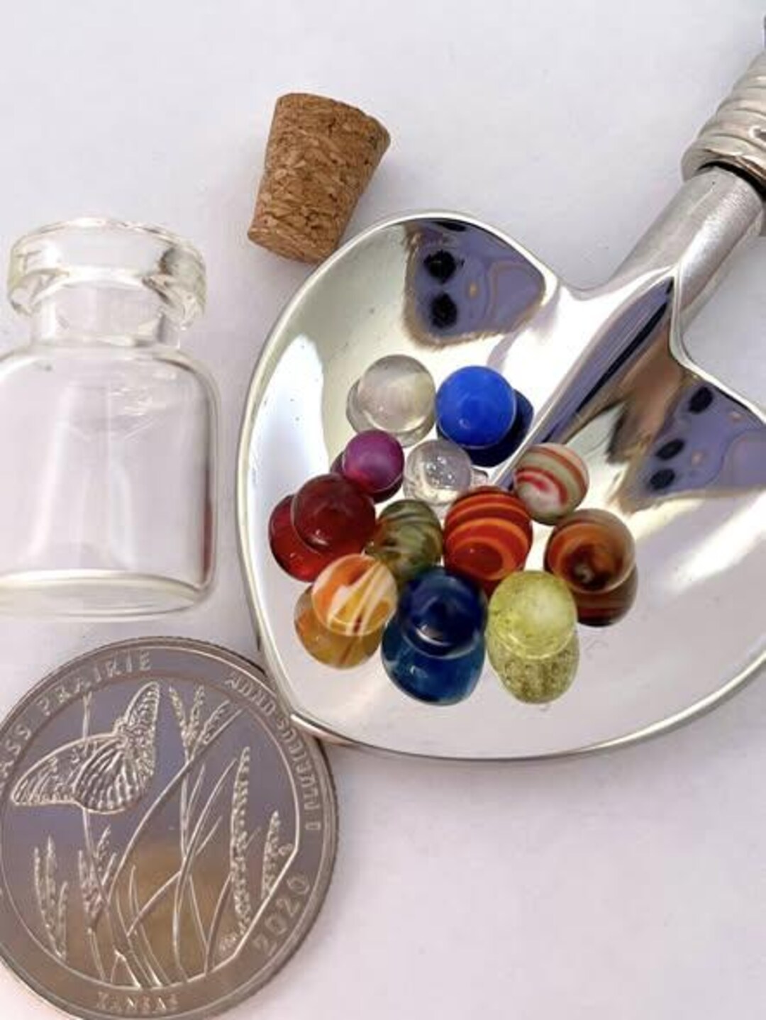 MINI MARBLES Lampwork Glass - 104 Coe Soft Glass Collectible - Jar of ...