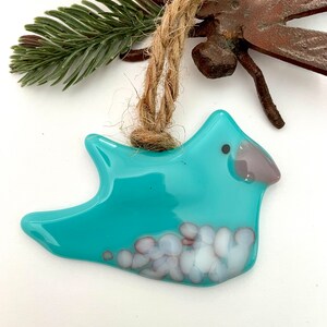 Lampwork Glass Tardigrade by Glass Art Revealed in Robins Egg Blue with white speckles