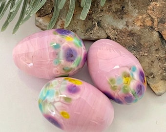 EGGS! Dinosaur Egg - Dragon Eggs - Handmade Lampwork Glass - Easter Eggs - Ornamental Mini Eggs - Choice of Colors - Glass Art Revealed