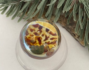 Soft Glass Marble - Art Glass Marble - 104 coe Lampwork Glass - Marble HideyShine 0.88"