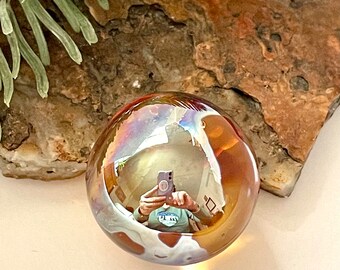 Soft Glass Marble - Art Glass Marble - Handmade Lampwork Glass - Glass Art Revealed - Marble Shine Out 1.02"