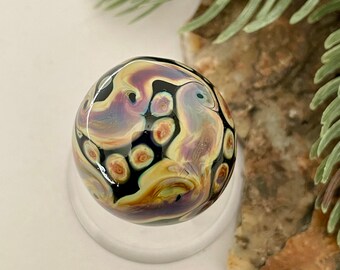 Soft Glass Marble - Art Glass Marble - 104 coe Handmade Lampwork - Marble Raku Wander 1.00"