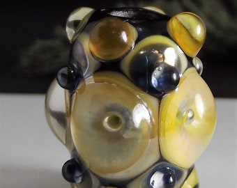 Big Hole Beads Lampwork Glass  - BHB Hip Sunshine