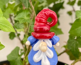 ¡Gnomos de jardín! ¡Un adorno de cristal soplado a mano, ideal para tus plantas de interior y jardines de hadas!
