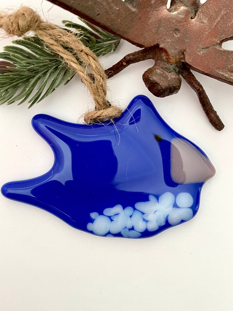 Lampwork Glass Tardigrade by Glass Art Revealed in Reoyal Blue with white speckles