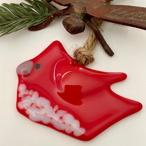 Lampwork Glass Tardigrade by Glass Art Revealed in Red with white speckles