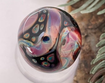 Soft Glass Marble - Art Glass Marble - 104 coe Handmade Lampwork - Marble Sky Planet 1.04"