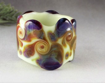Dread Bead Extra Large Hole Lampwork Glass  - XL BHB Amok