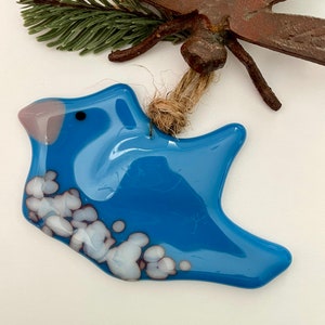 Lampwork Glass Tardigrade by Glass Art Revealed in Egyptian Blue with white speckles