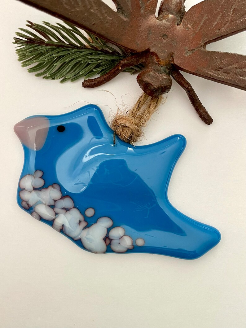 Lampwork Glass Tardigrade by Glass Art Revealed in Egyptian Blue with white speckles