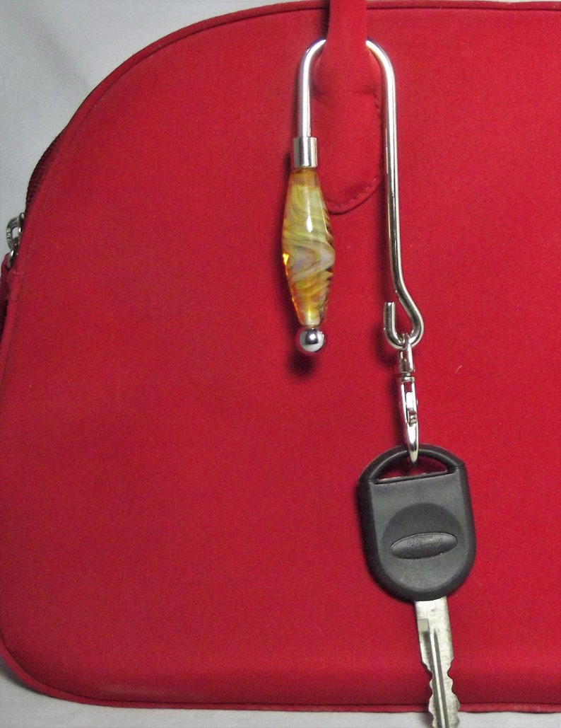 Key Finder with Lampwork Glass Beads by Glass Art Revealed in 
Spungold