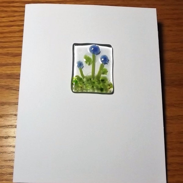 FLOWER CARDS of Handmade Fused Glass - Perfect for Love Notes, Birthdays, Weddings, Engagement or Just Because!