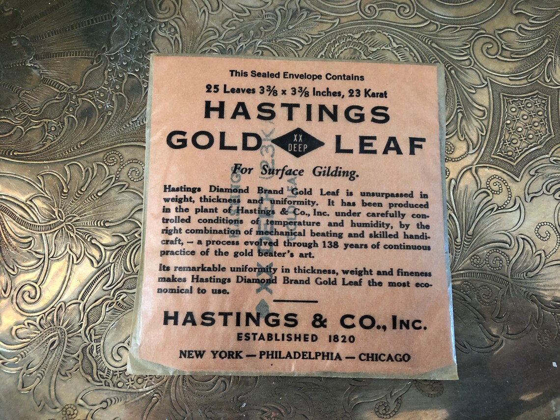 23kt Gold Leaf Lampwork Supplies Hastings Gold Leaf Etsy