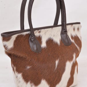 Handmade Cowhide Leather Tote Bag: Unique Women&#39;s Shoulder Bag