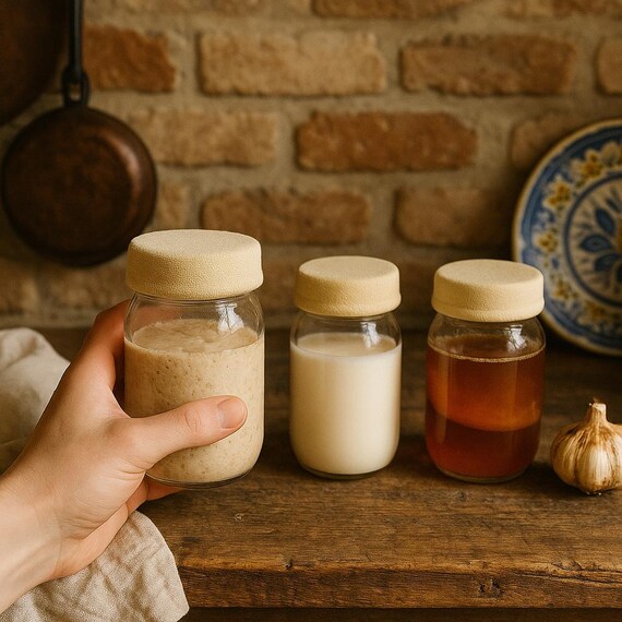 3-Pack Breathable Cloth Jar Covers – Reusable Fermentation Lids for Kombucha, Kefir & Sourdough