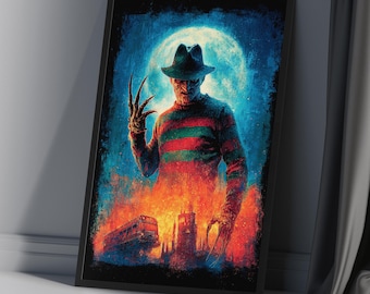 Horror Icons - Freddy Krueger Poster – DRUCKBAR: Für Teenager Jungenzimmer, Schlafzimmer