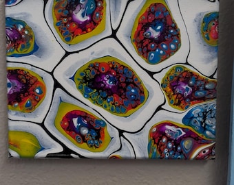 Trippy Acrylic Pour Painting on Canvas