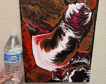 Trippy Acrylic Pour Painting on Canvas