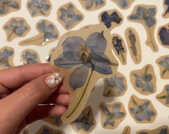 Homemade pressed flower stickers