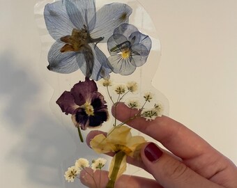 Homemade pressed flower bookmark