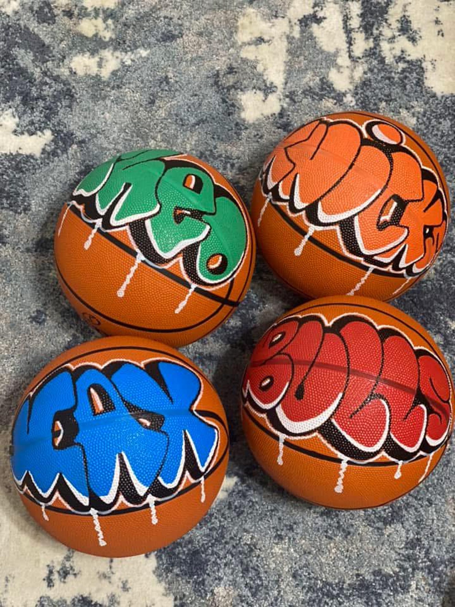Hand-Painted Personalized Graffiti Basketball, Coach/Team Gift