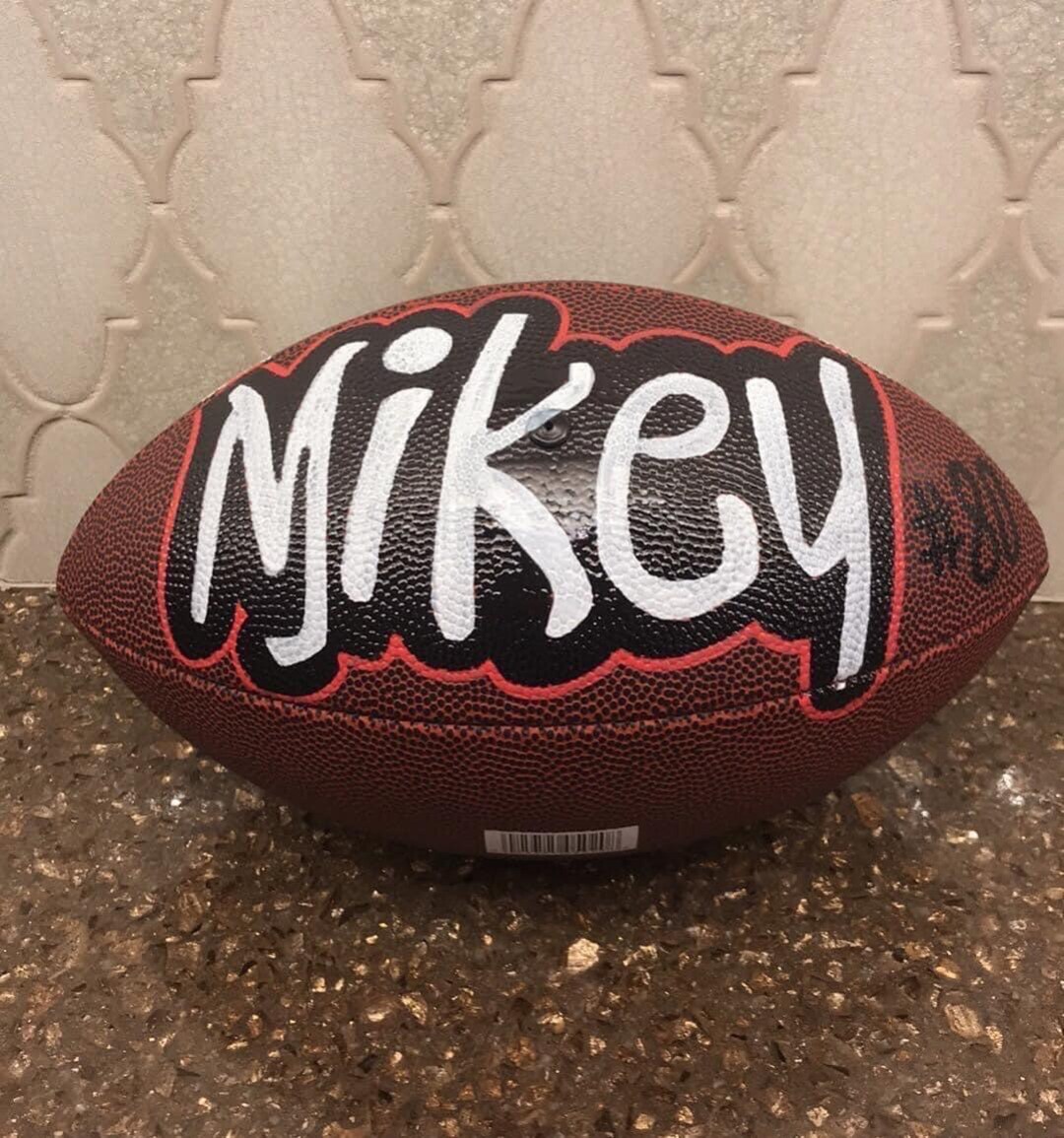 Personalized Handpainted Football – Custom Theme, Logo, Team Gift ...